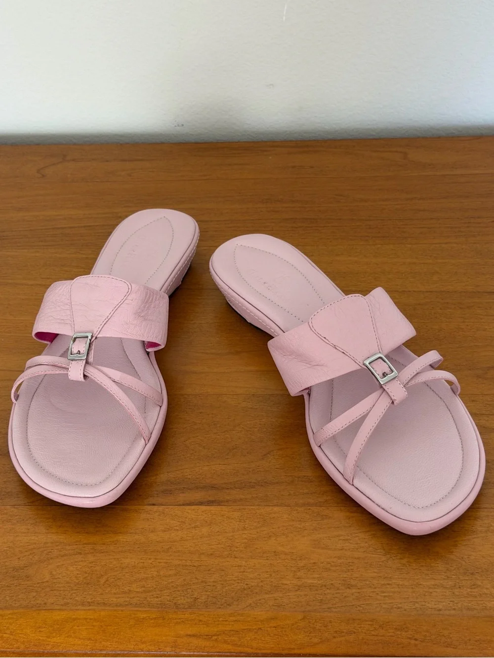 Cole Haan & Nike Air Pink Leather Cushioned Footbed Slide Sandals  8,5 Comfort